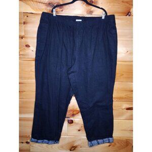 Woman Within Plus Size 28W Black Flannel Lined Pull On Jeans Flannel Lining
